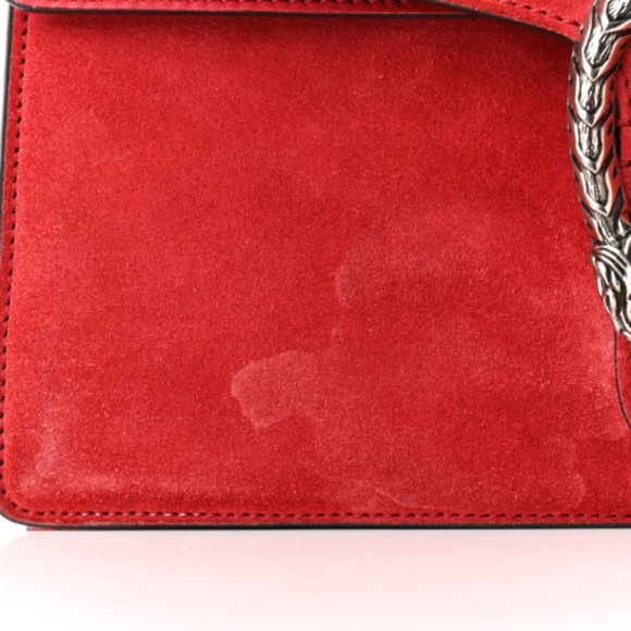 GUCCI  Suede Vitello Velvet Medium Dionysus Shoulder Bag Vulcanic Red - Picture 12 of 12